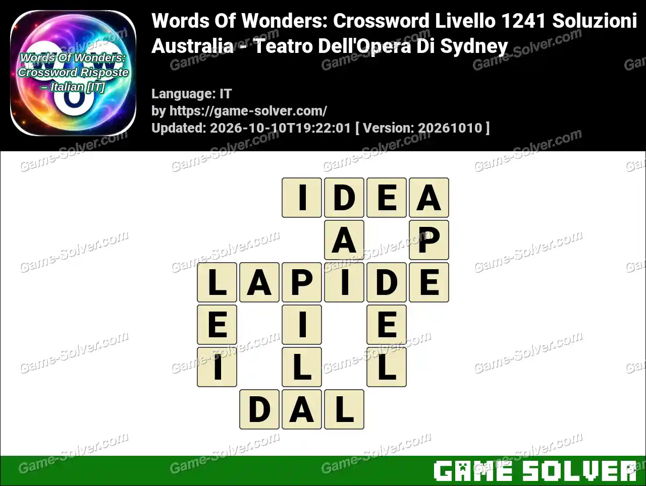 Words Of Wonders: Crossword Livello 1241 Soluzioni – Australia – Teatro Dell’Opera Di Sydney